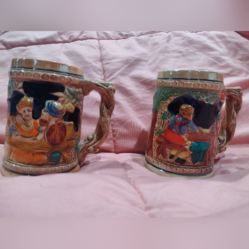 Antique Beer steins made in Japan